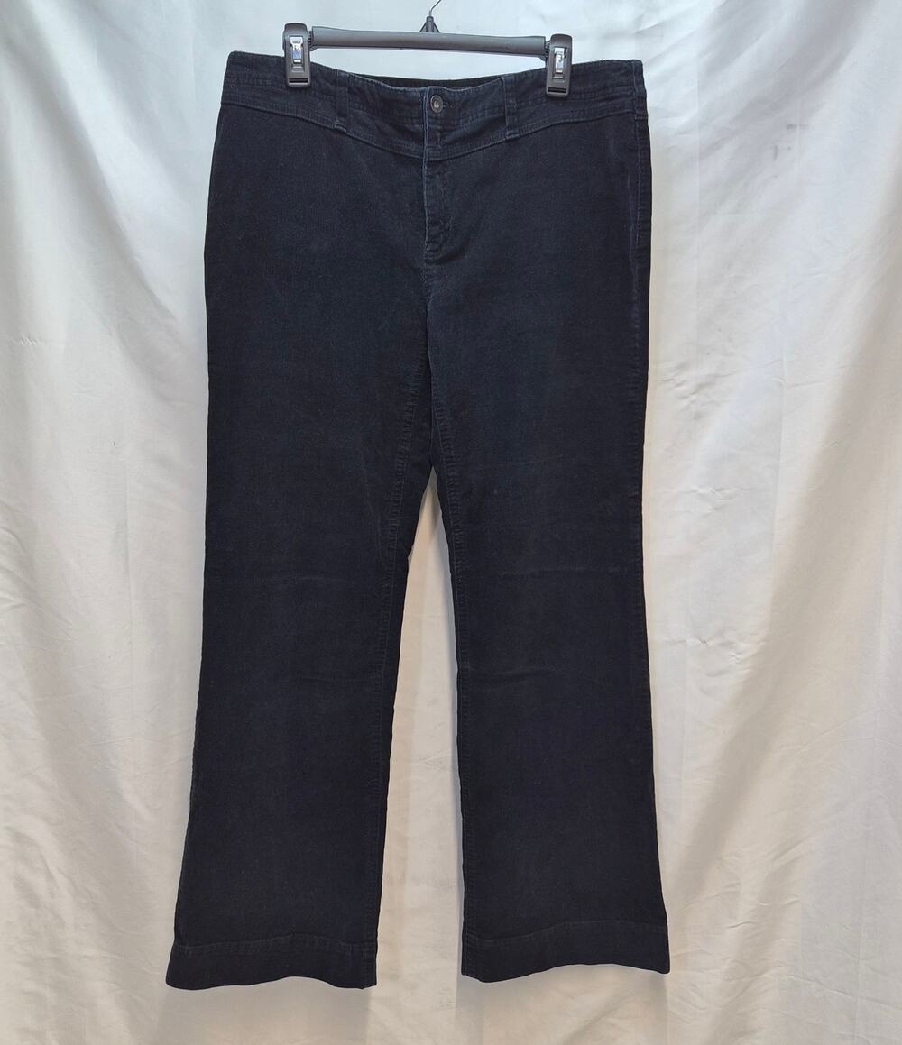 Banana Republic Stretch Classic Straight Black Corduroy Pants Women's 12 Comfort